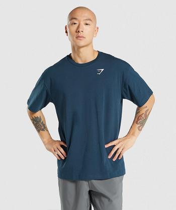 T Shirts Gymshark Essential Oversized Hombre Azul Marino | CO 3291CTV